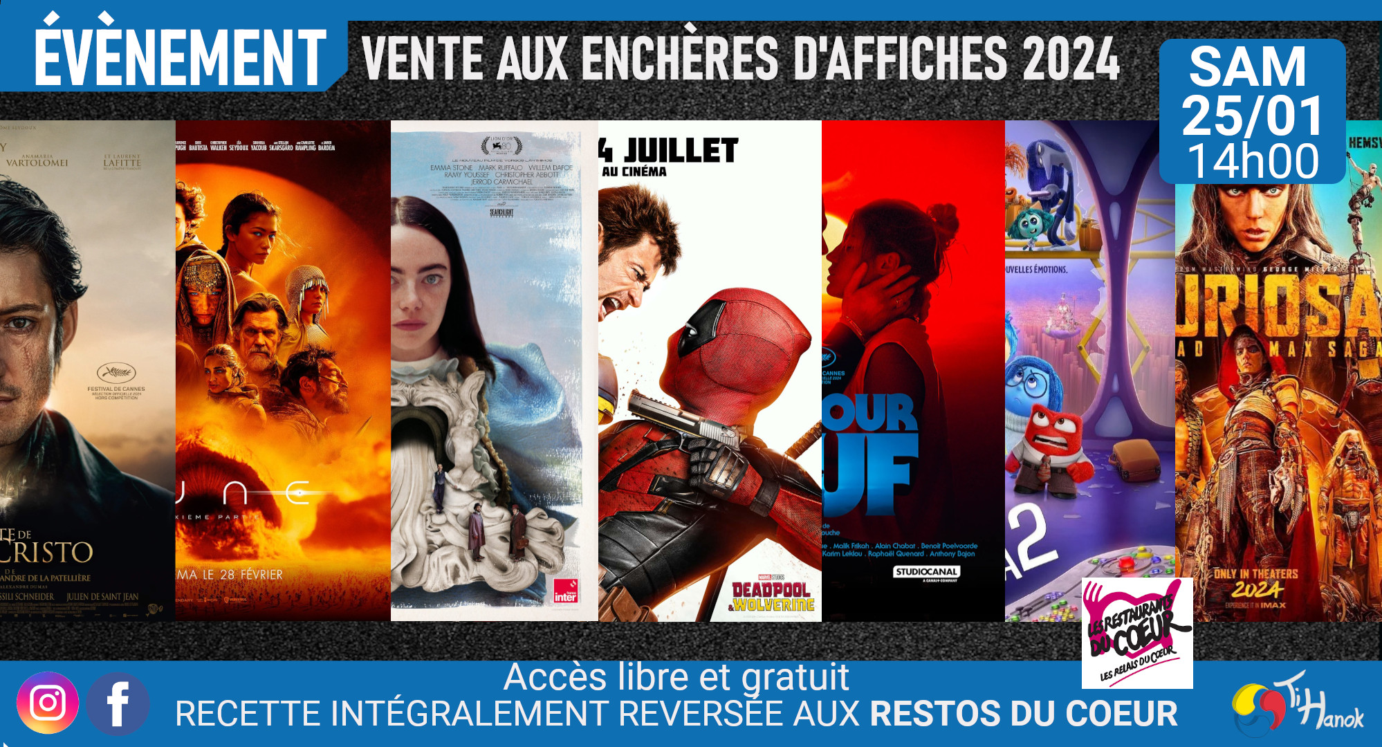 Ventes aux enchères d'affiches de films récents