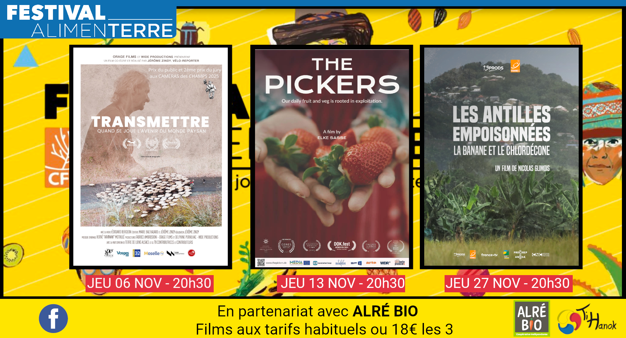 Festival ALIMENTERRE, en partenariat avec l'enseigne "Alrébio"