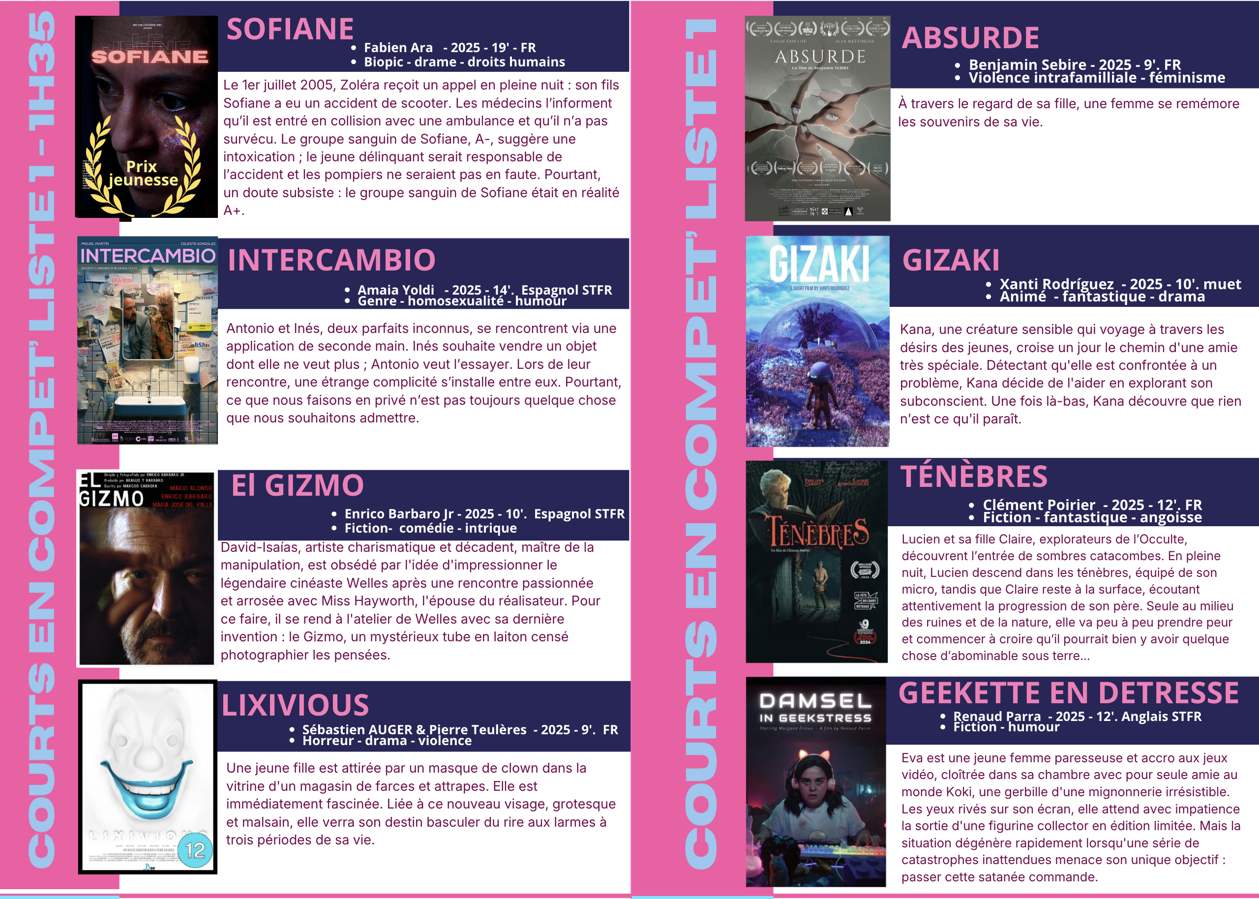 Tremplin du court-métrage - Liste 1