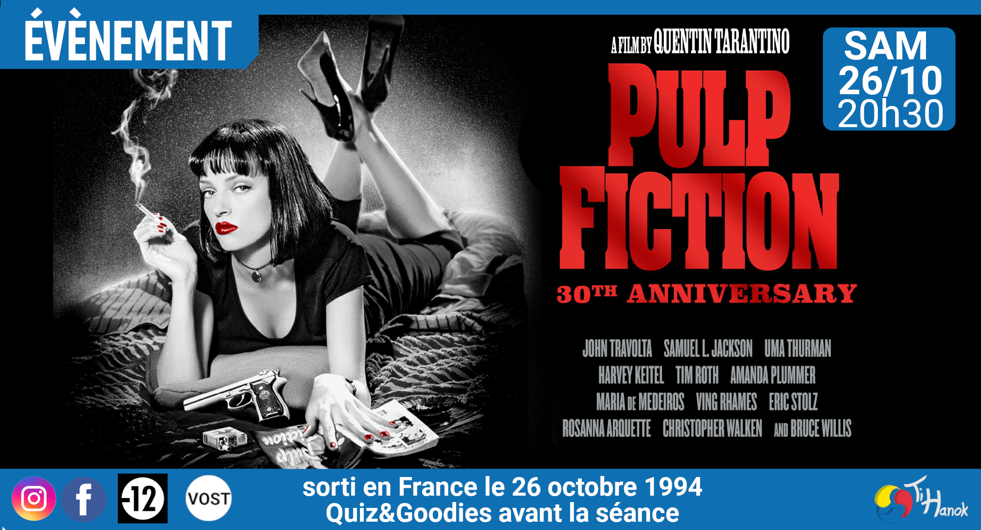 Séance spéciale pour le 30ème anniversaire de la sortie française de "Pulp Fiction