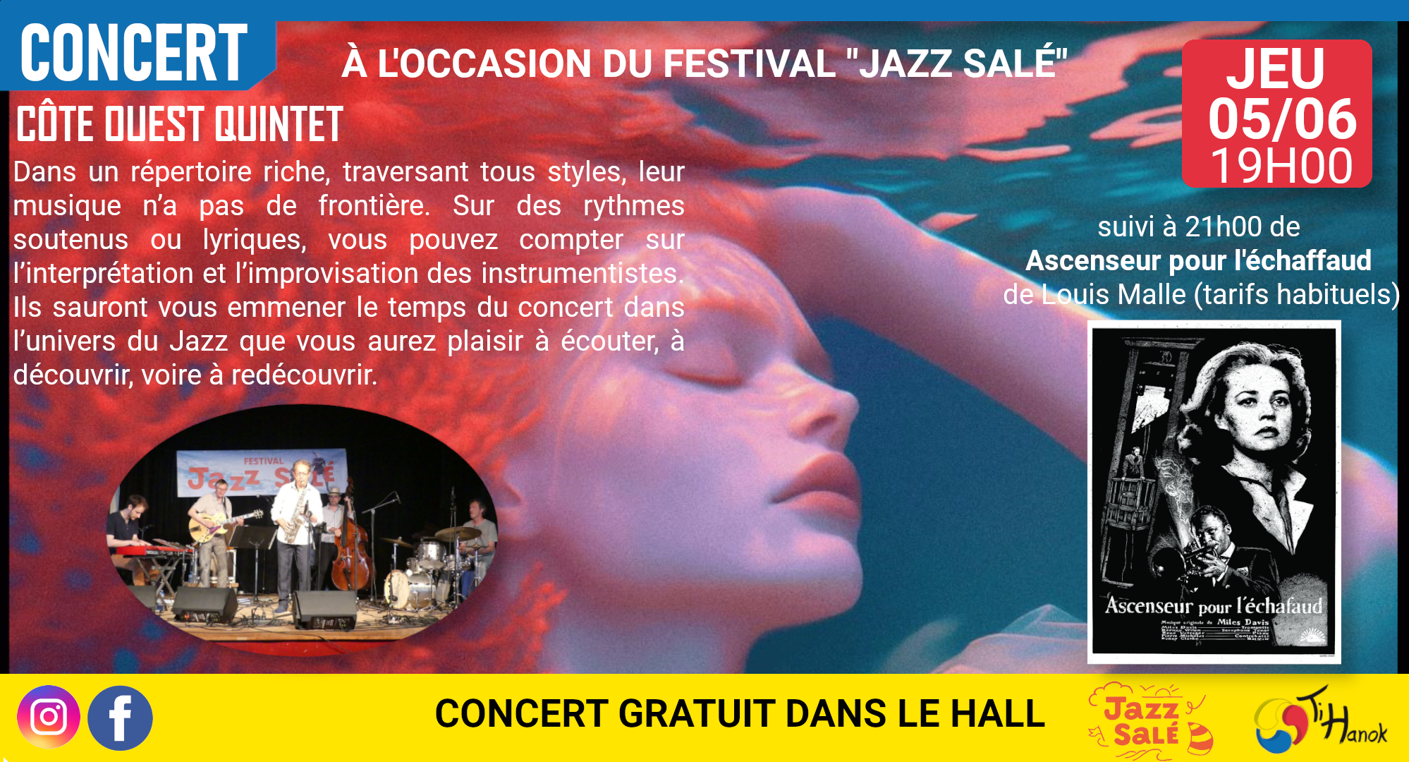 Concert gratuit de "Côte Ouest Quintet"