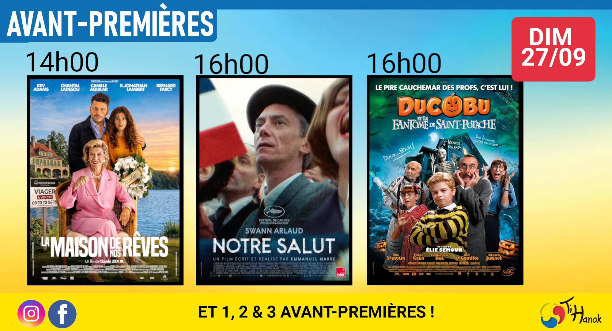 Et 1, et 2, et 3 avant-premières!