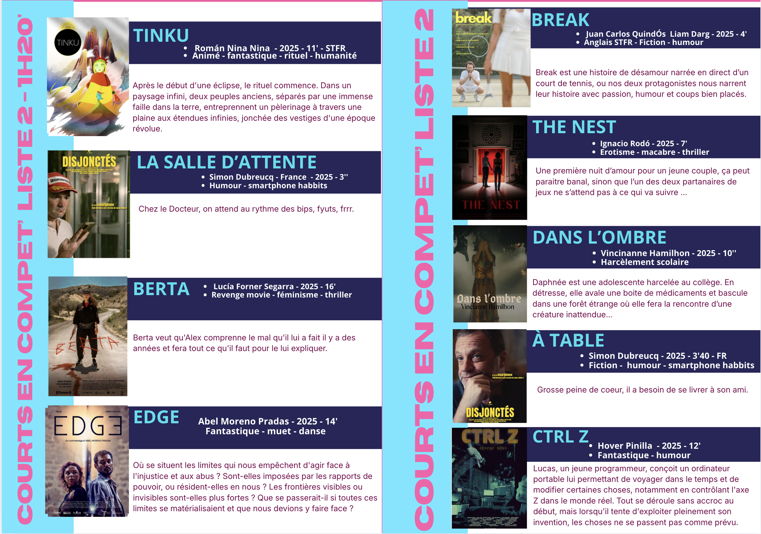 Tremplin du court-métrage - Liste 2